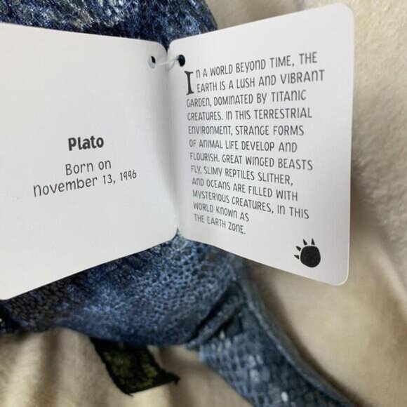 NWT Russ Zonies Plato Earth Zone Brontosaurus Blue Dinosaur Plush Stuffed Toy - Picture 4 of 14